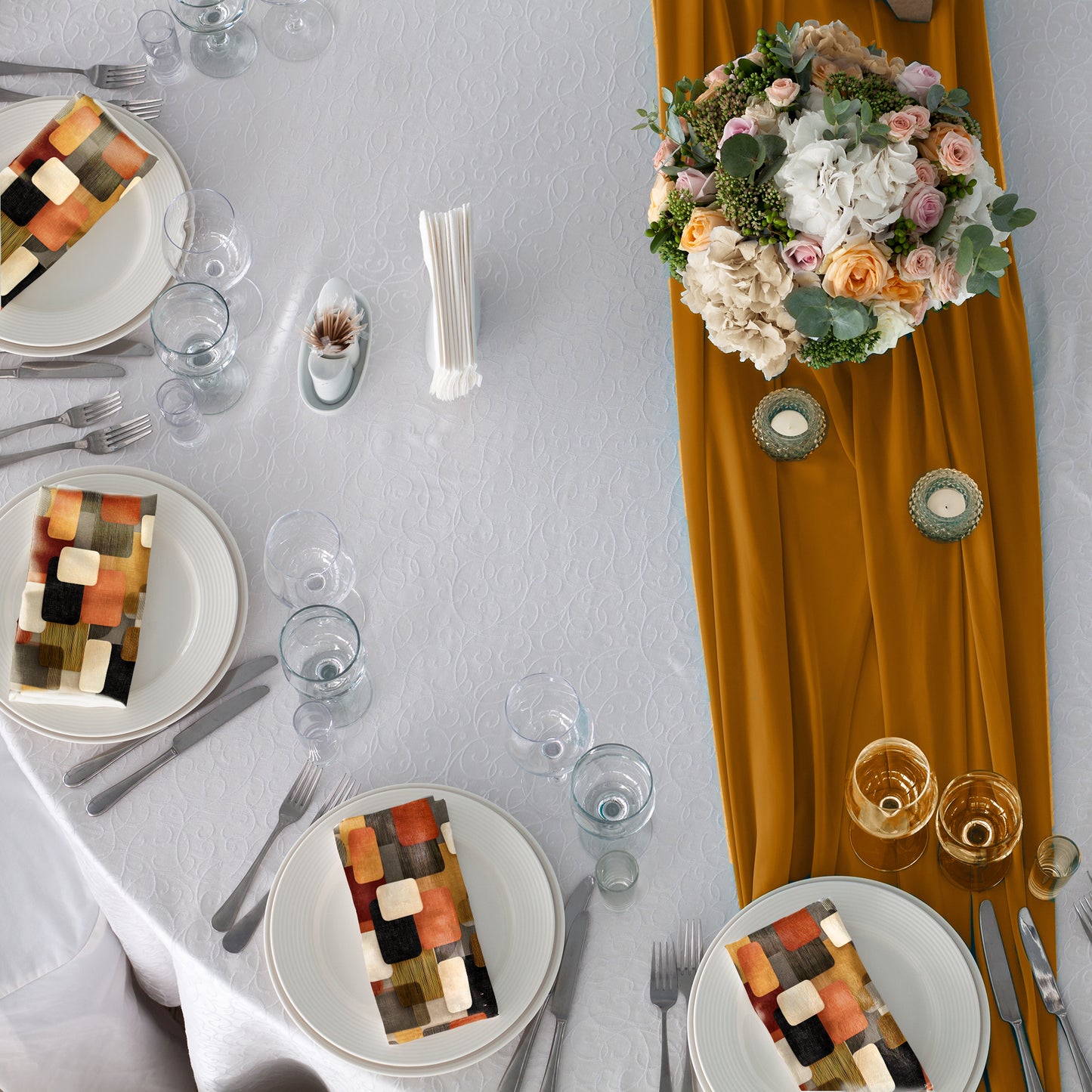 Modern African Block Pattern Napkins by Wikus Schalkwyk