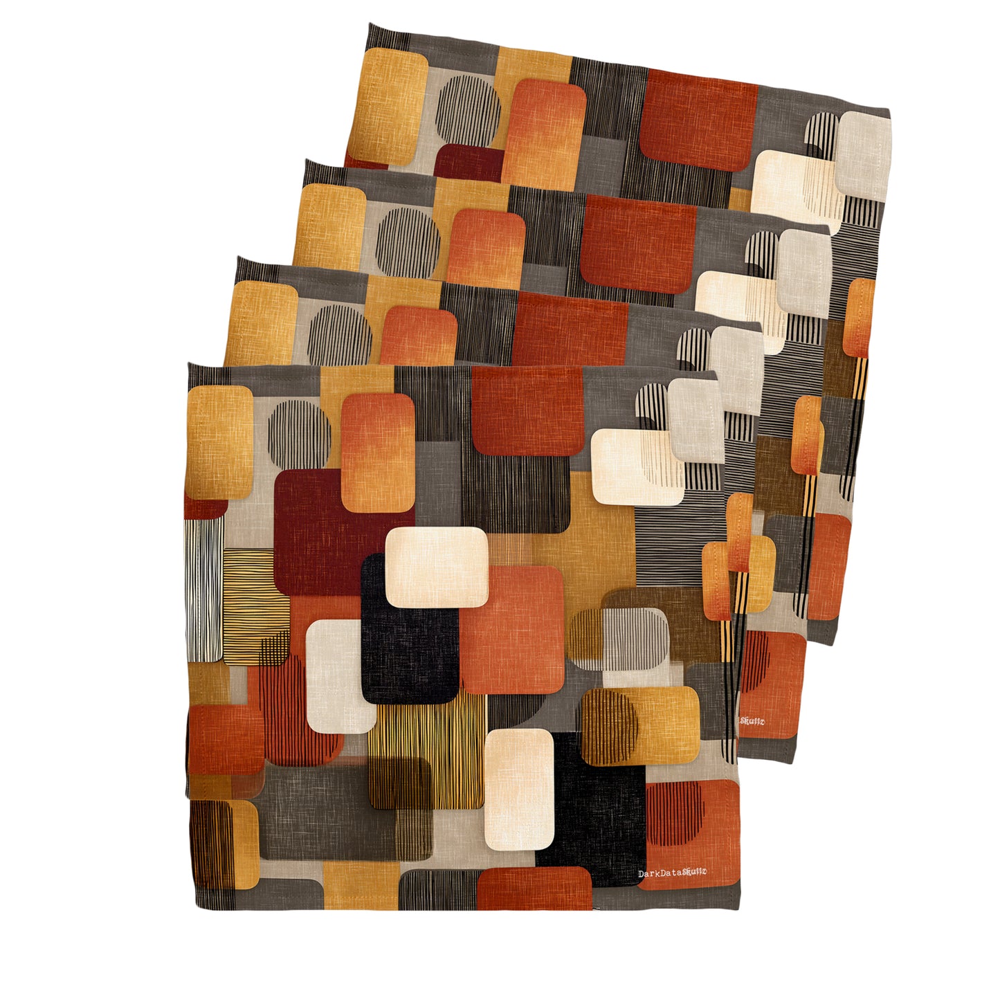 Modern African Block Pattern Napkins by Wikus Schalkwyk