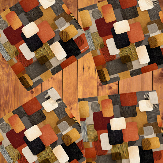 Modern African Block Pattern Napkins by Wikus Schalkwyk