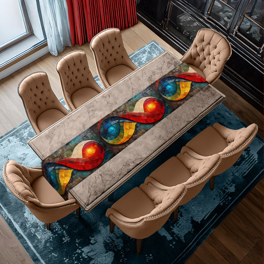 Modern Mosaic in Rich Colours Table Runner
