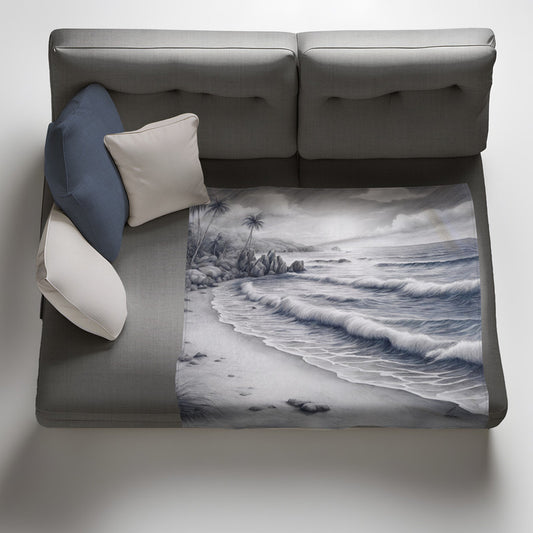 Monochrome Tides Light Weight Fleece by Nathan Pieterse