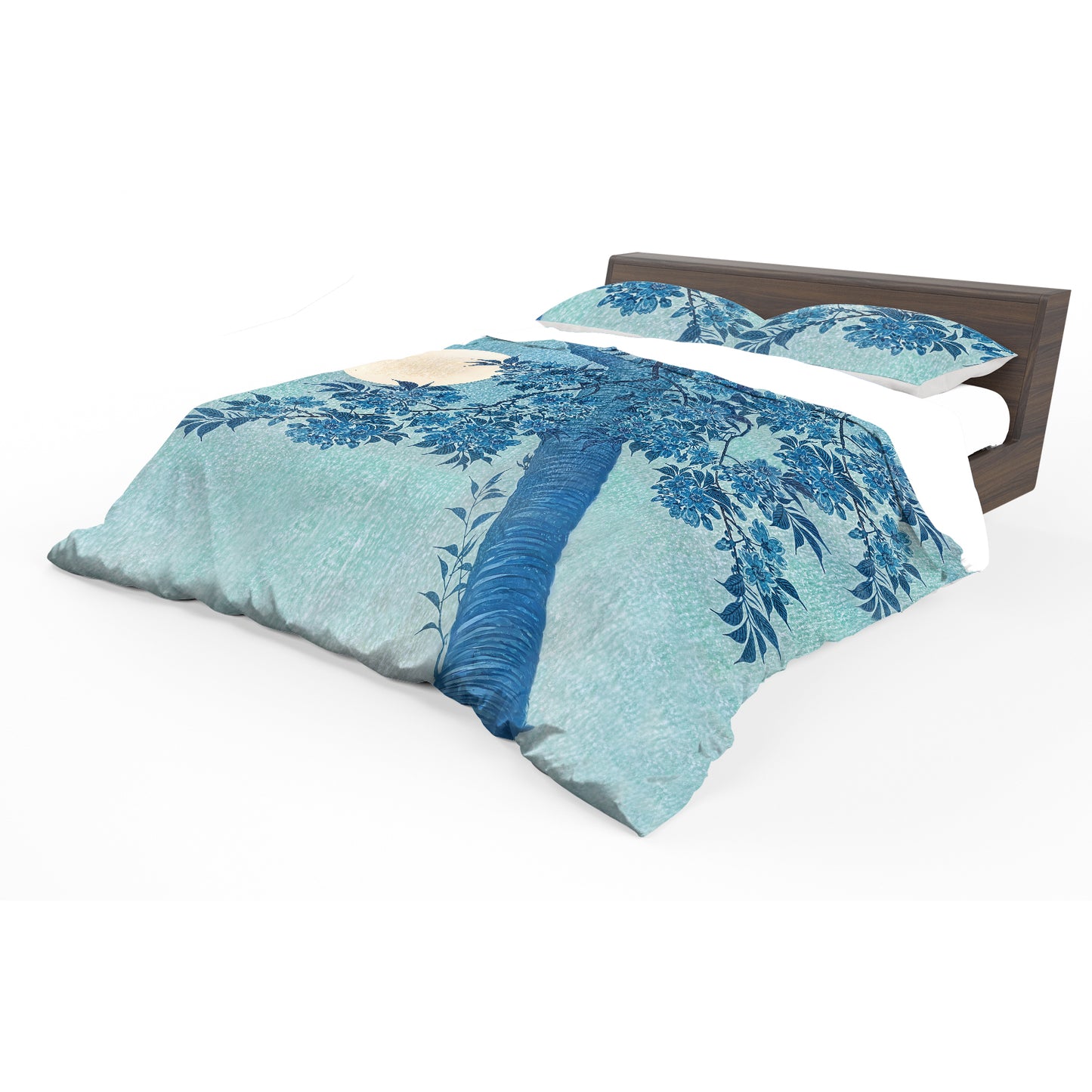 Moonlit Blue Blossom Tree Duvet Cover Set