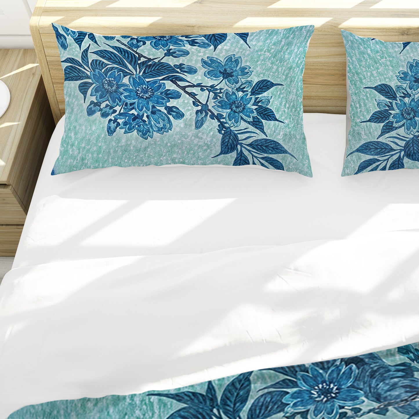 Moonlit Blue Blossom Tree Duvet Cover Set