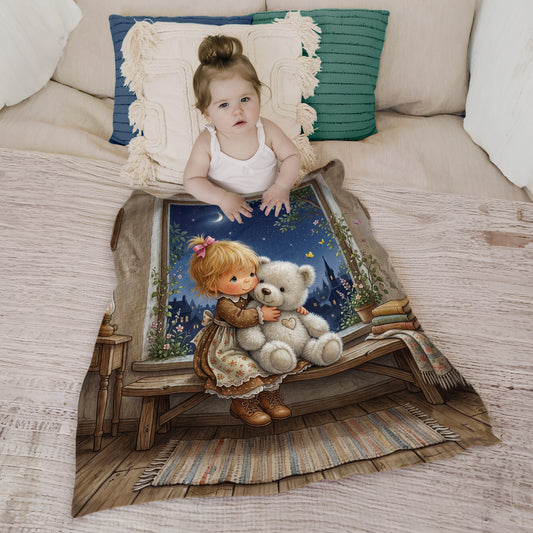 Moonlit Hugs Toddler Fleece Blanket