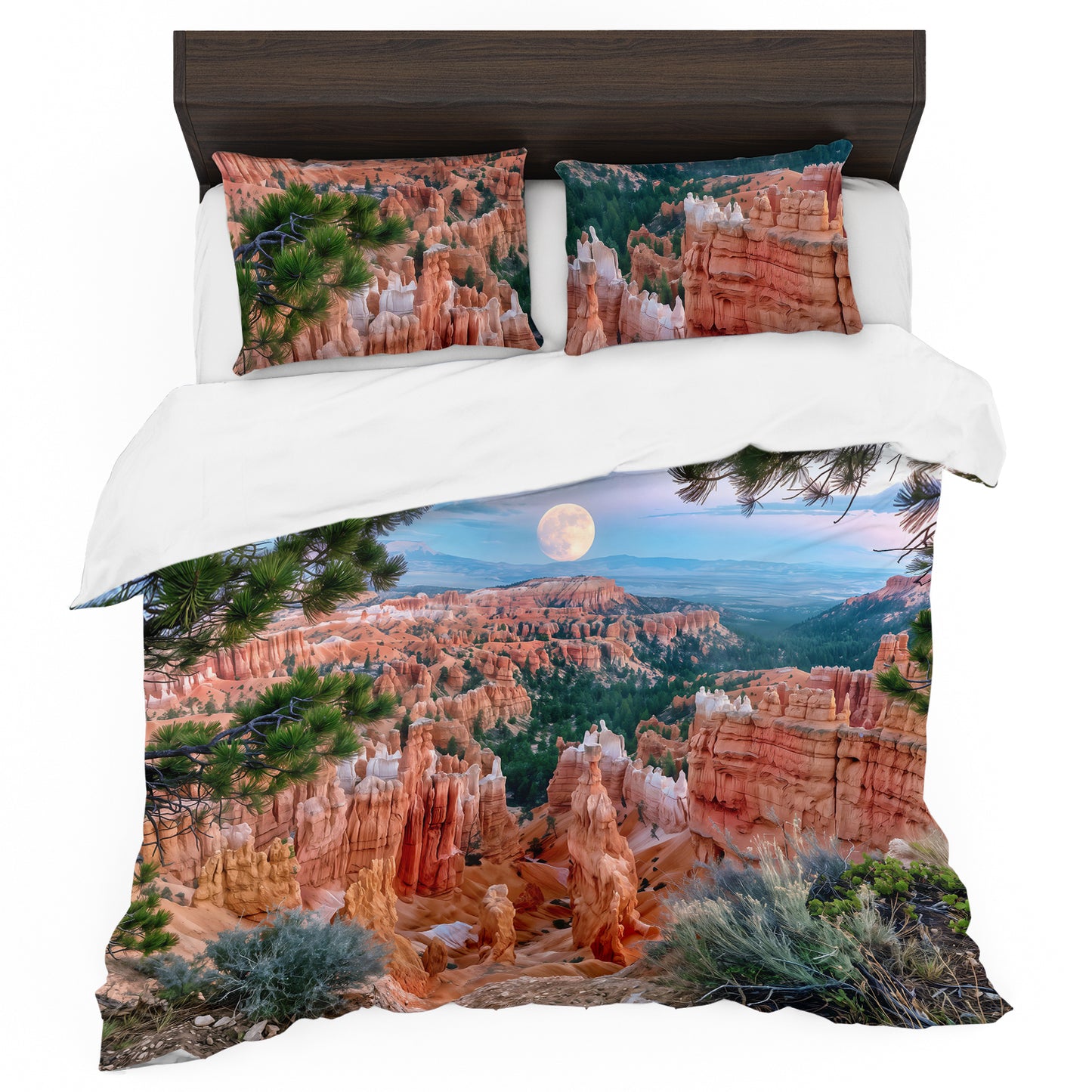 Moon over Mountains Duvet Cover Set