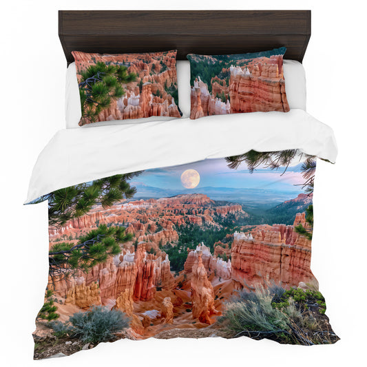 Moon over Mountains Duvet Cover Set
