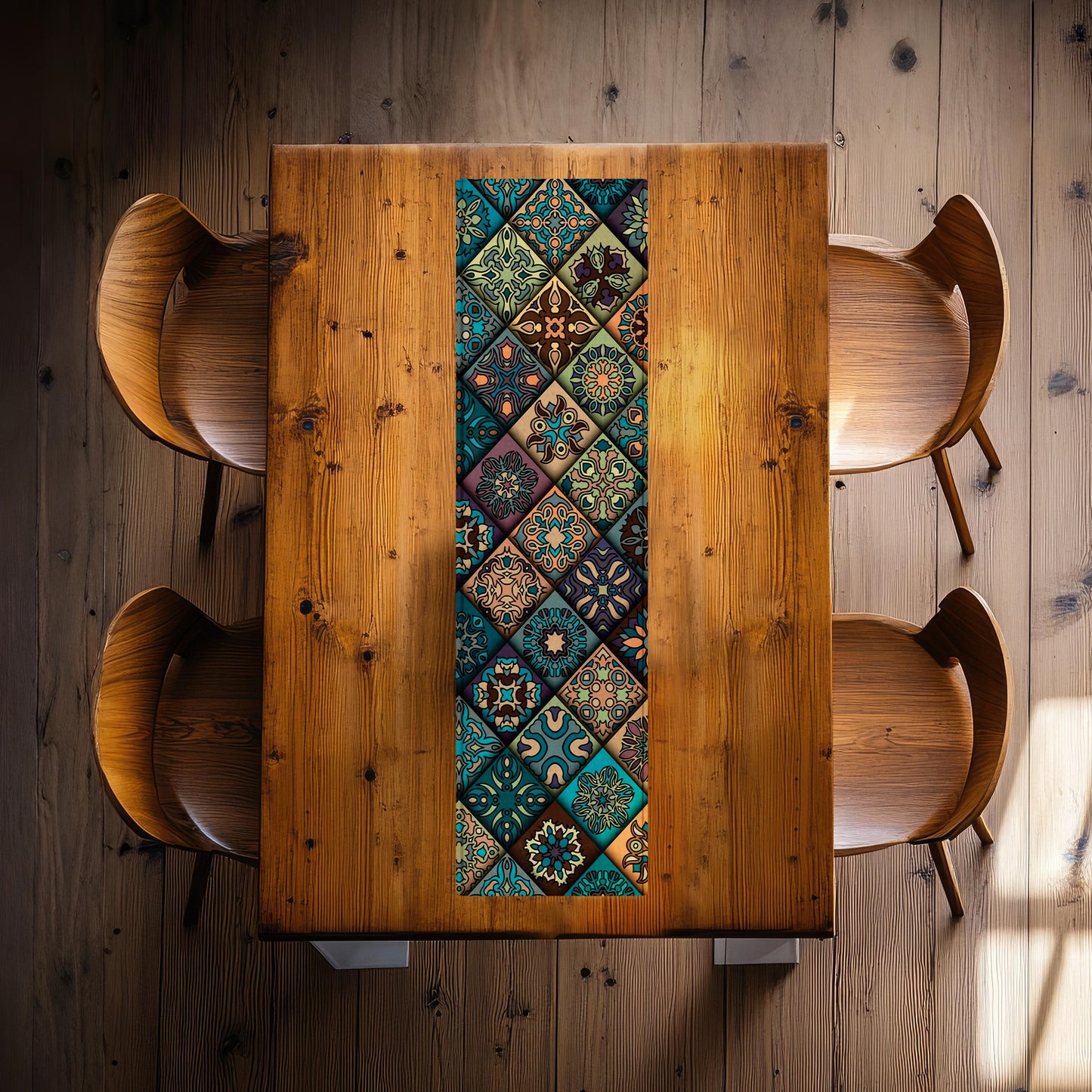 Moroccan Tiles 160cm Table Runner