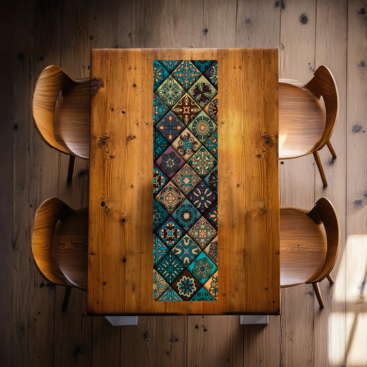 Moroccan Tiles 160cm Table Runner