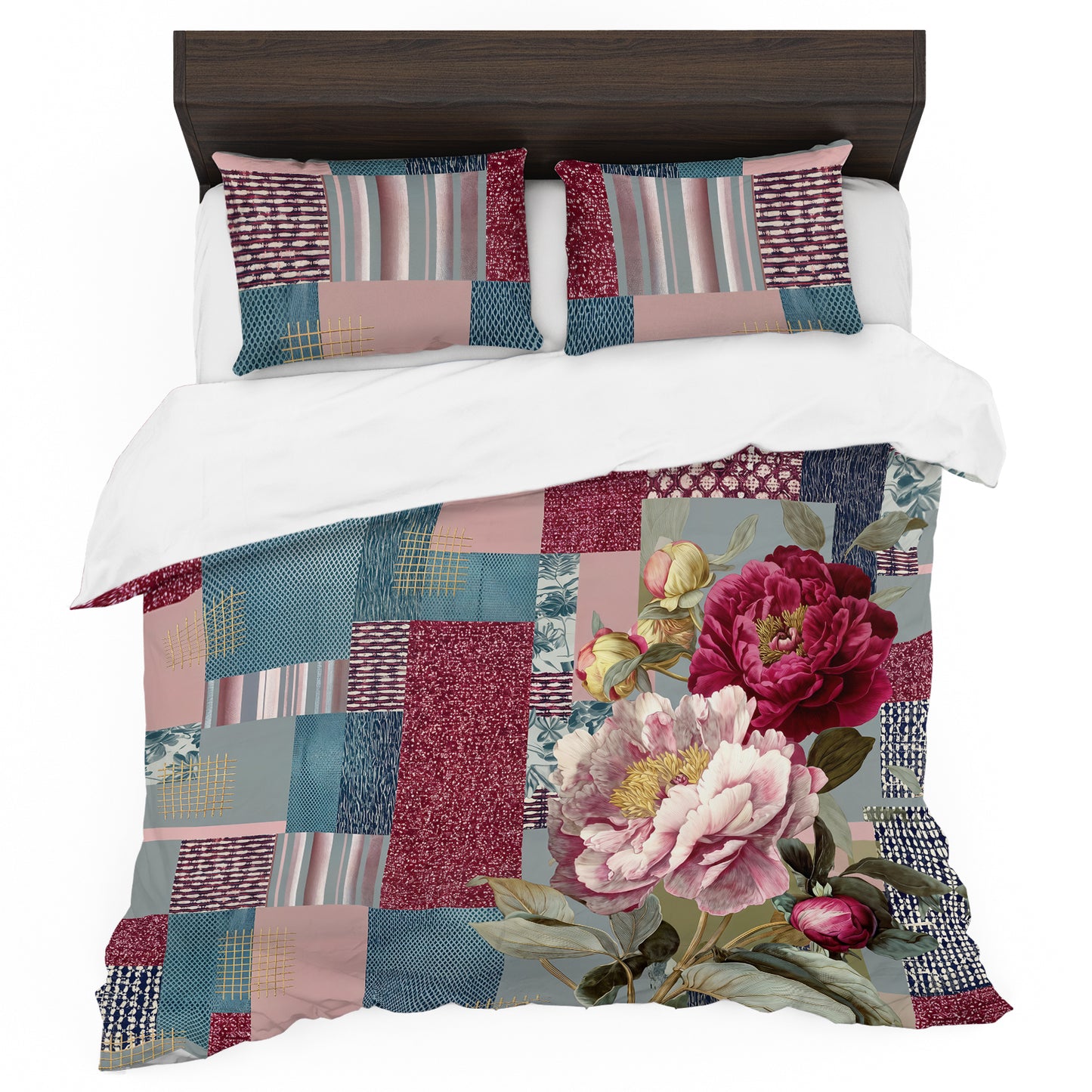 Mosaic Peony Duvet Cover Set