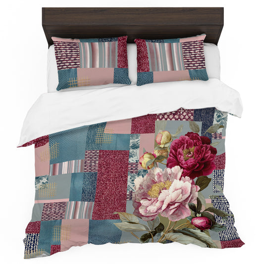Mosaic Peony Duvet Cover Set