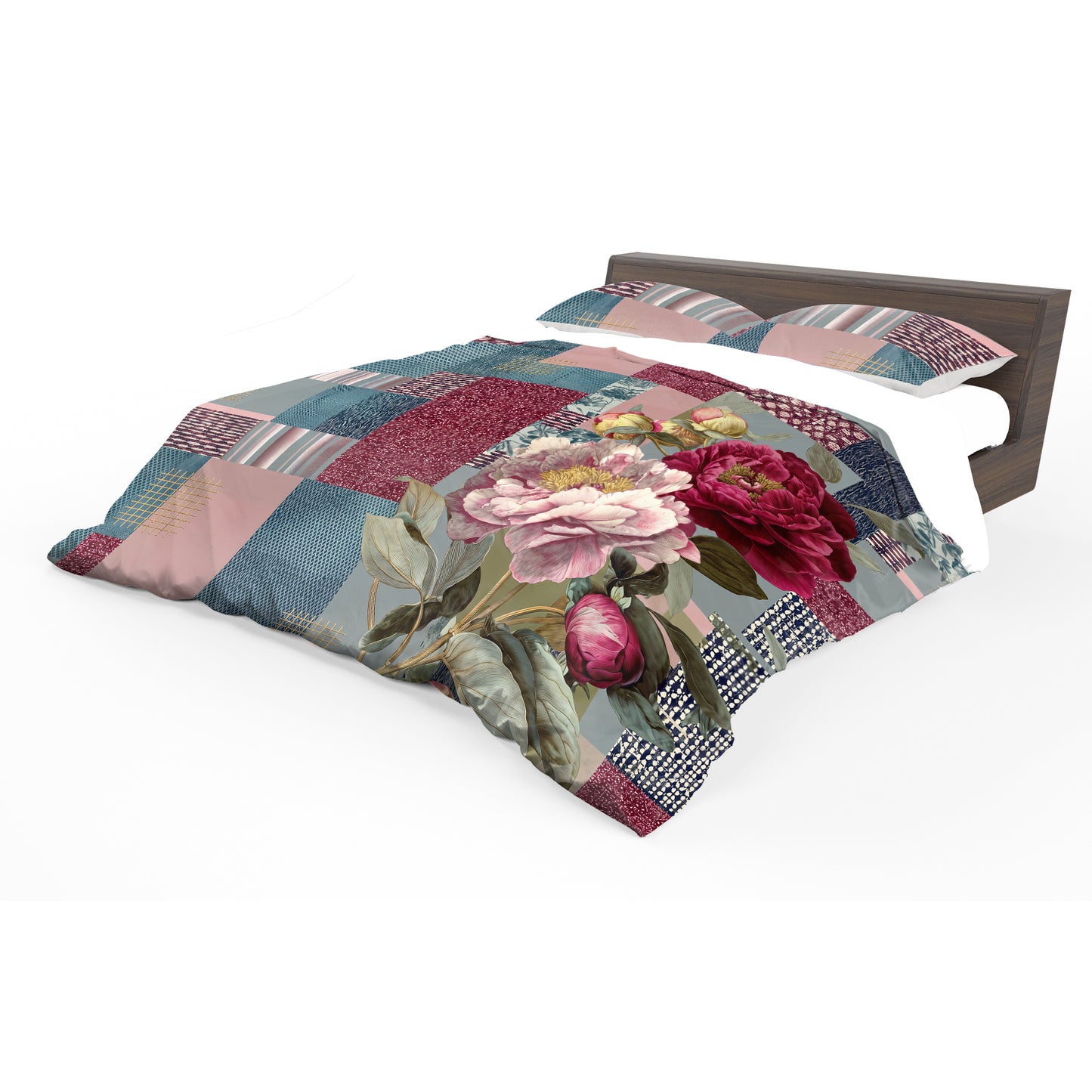 Mosaic Peony Duvet Cover Set