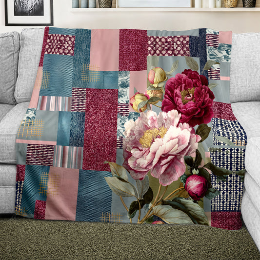 Mosaic Peony Light Weight Fleece