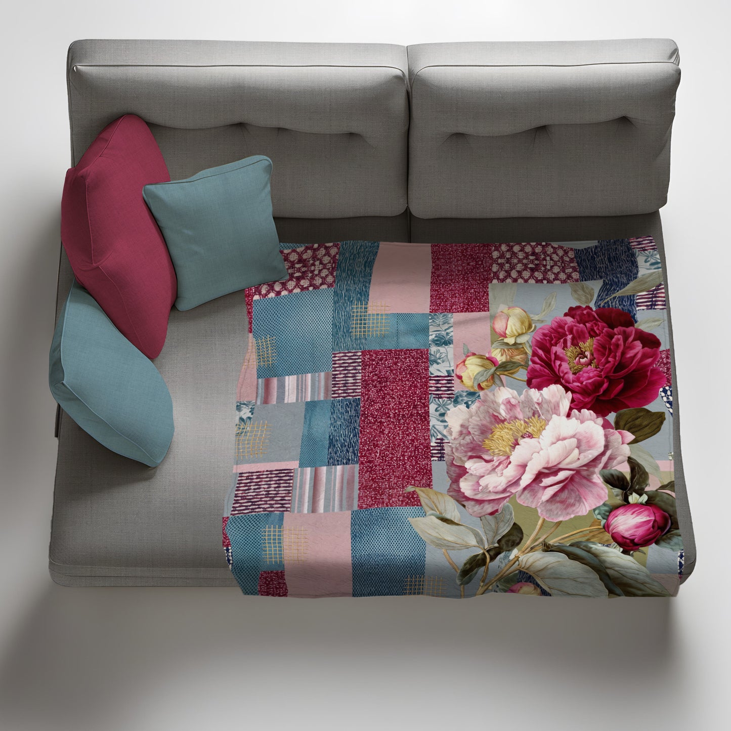 Mosaic Peony Light Weight Fleece