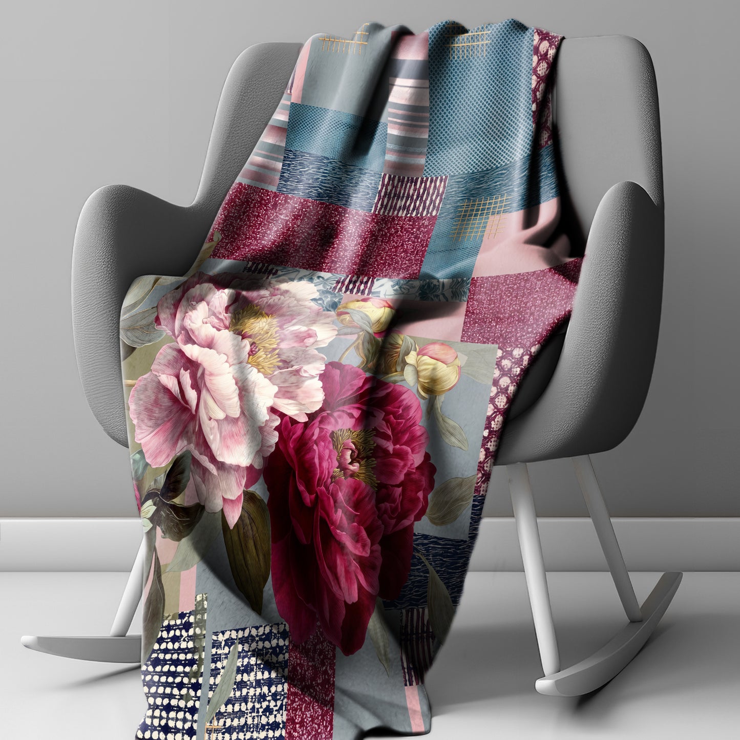 Mosaic Peony Light Weight Fleece