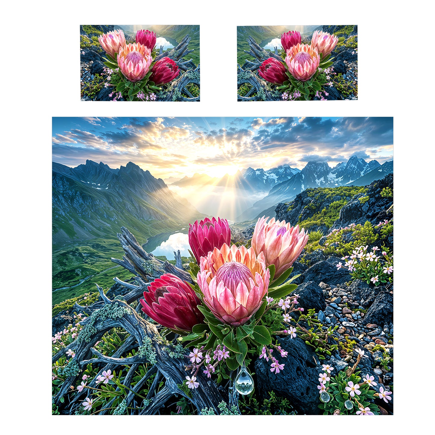 Mountain Proteas Duvet Cover Set