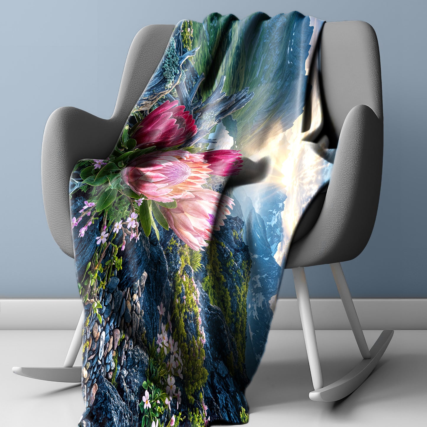 Mountain Proteas Light Weight Fleece Blanket