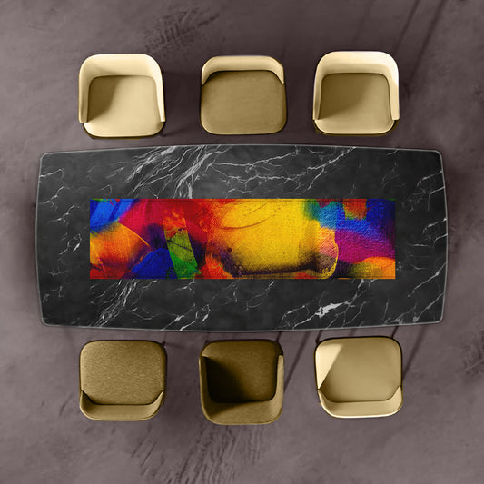 Multi Coloured Paint 160cm Table Runner