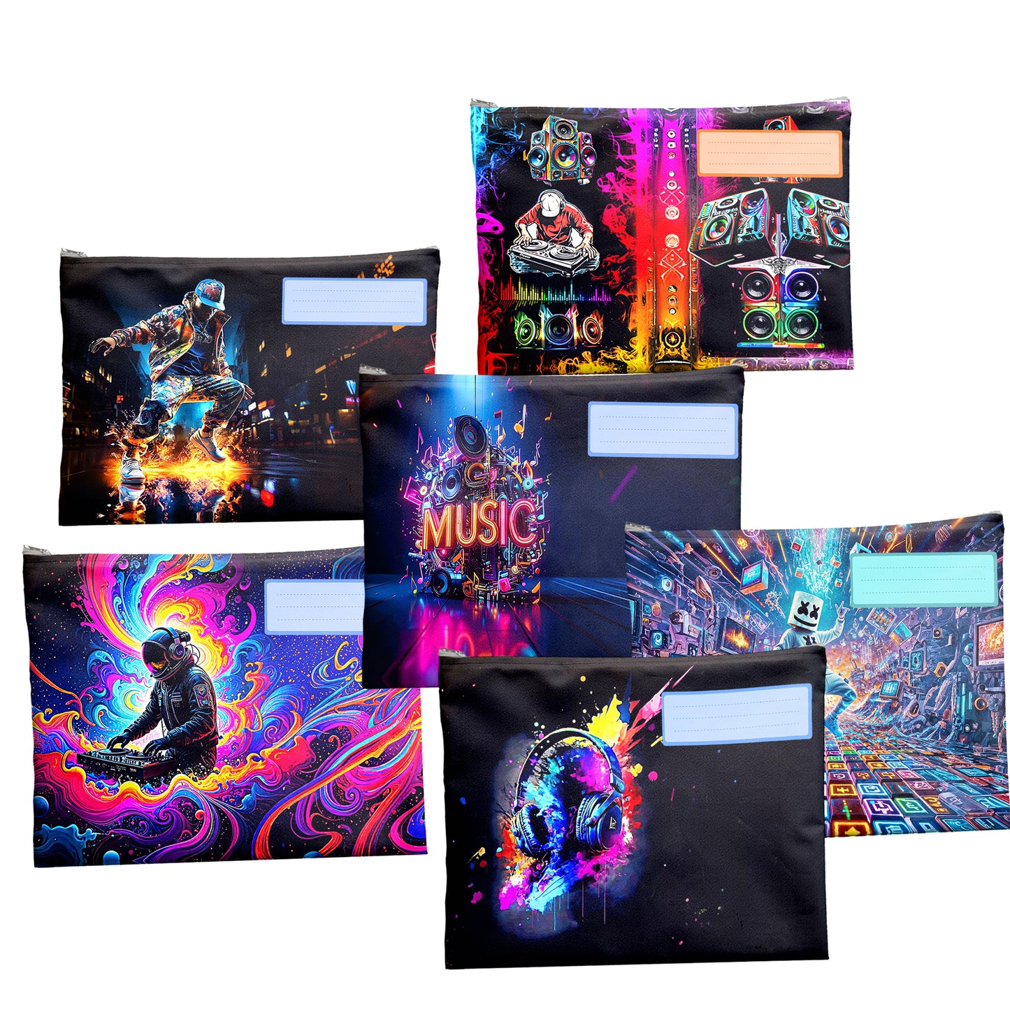 Music Subject Savvy Book Bags Set of 6