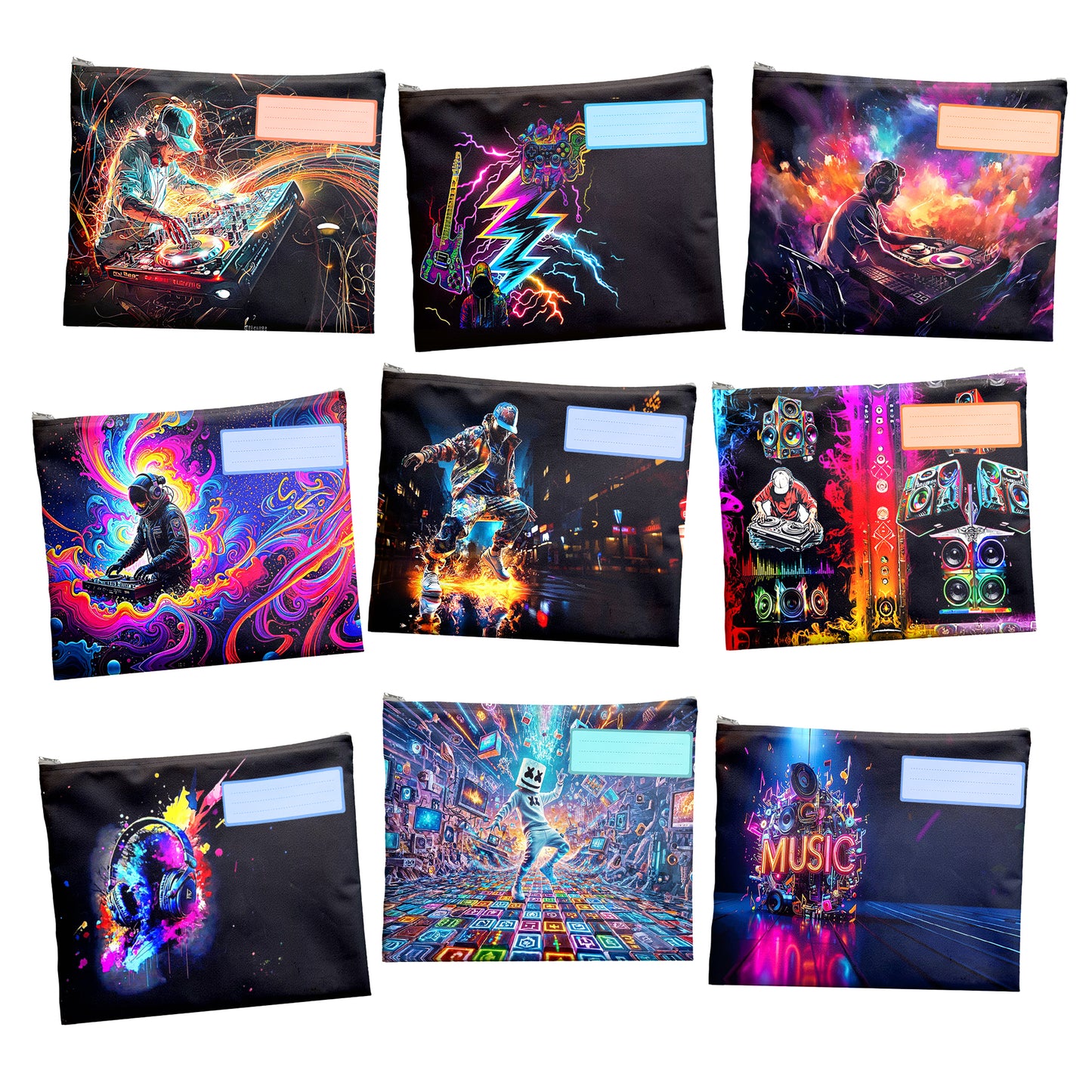 Music Subject Savvy Book Bags Set of 9