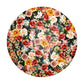 Mustard Flowers Pattern on Black Round Tablecloth by Mark van Vuuren
