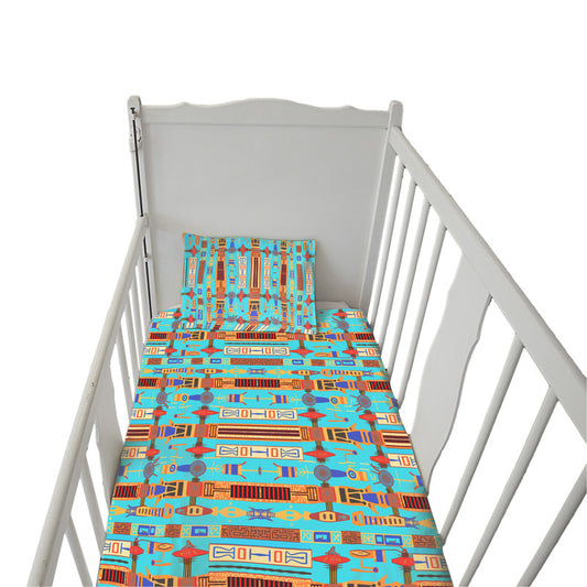 My Little Africa Blue Cot Set