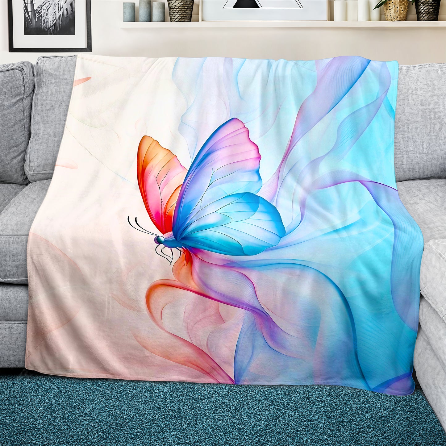 Mystic Butterfly Light Weight Fleece Blanket