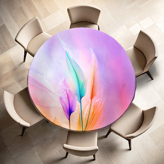 Mystic Feathers Round Tablecloth