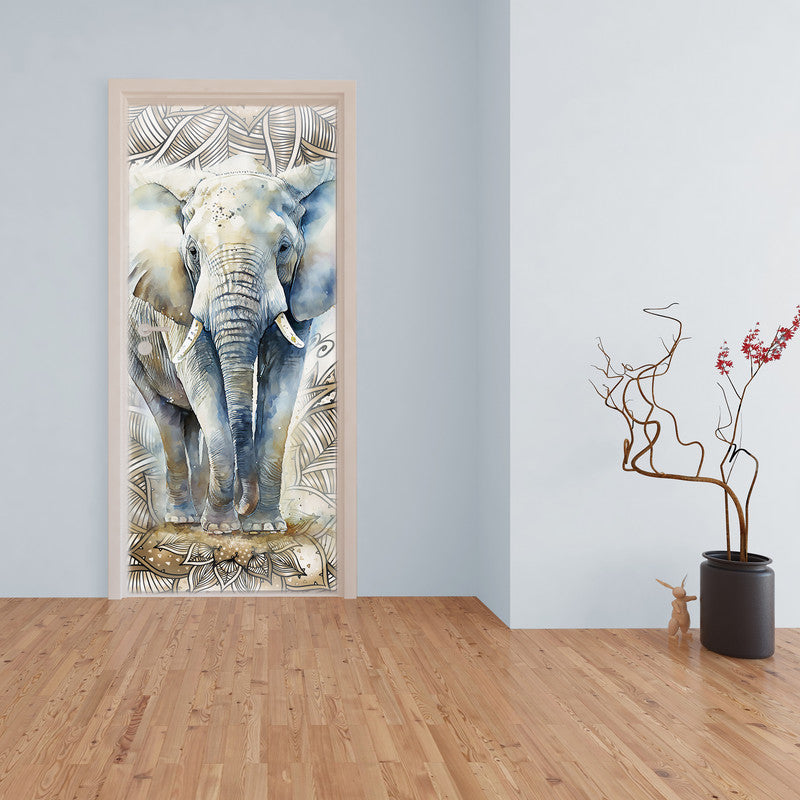 Mystical Elephant Door Decoupage