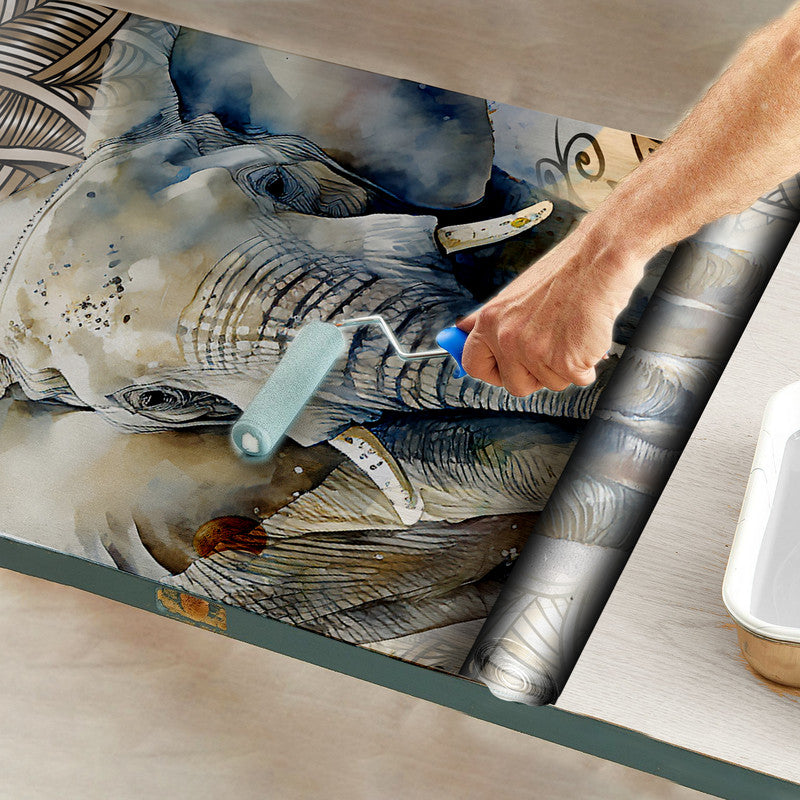 Mystical Elephant Door Decoupage