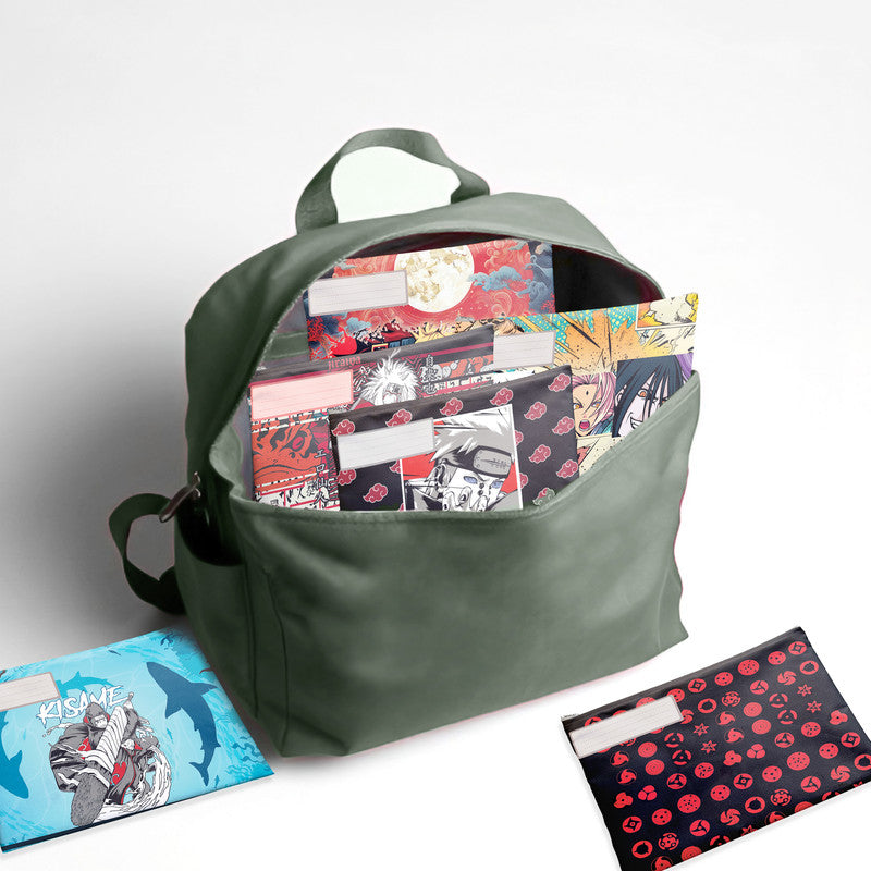 Naruto Ninja Subject Savvy Book Bags Set Of 6