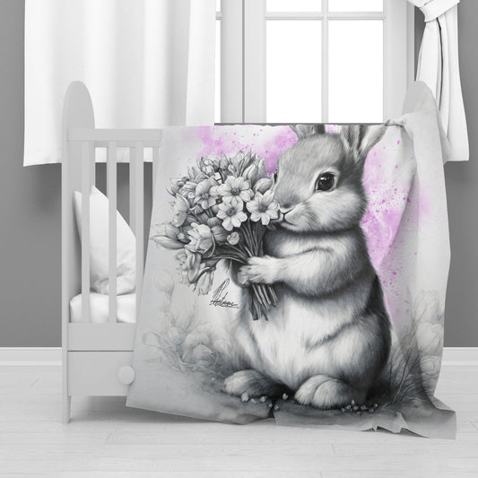 Pink Baby Bunny Minky Blanket By Nathan Pieterse