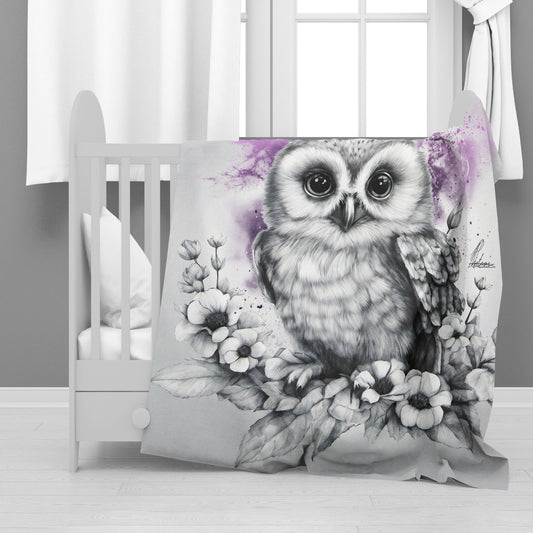 Pink Baby Owl Minky Blanket By Nathan Pieterse