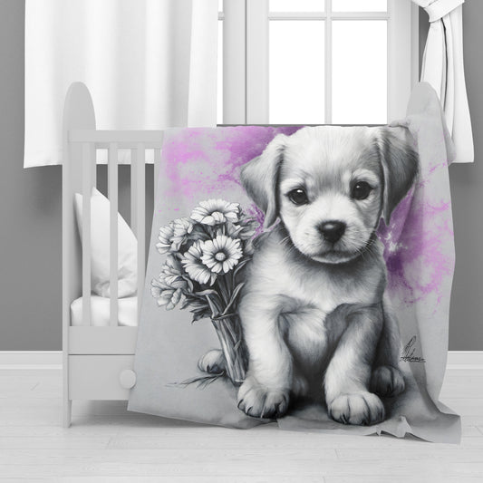 Pink Puppy Minky Blanket By Nathan Pieterse