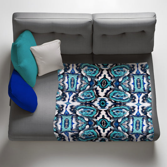 Blue Collision Light Weight Fleece Blanket by Nathan Pieterse