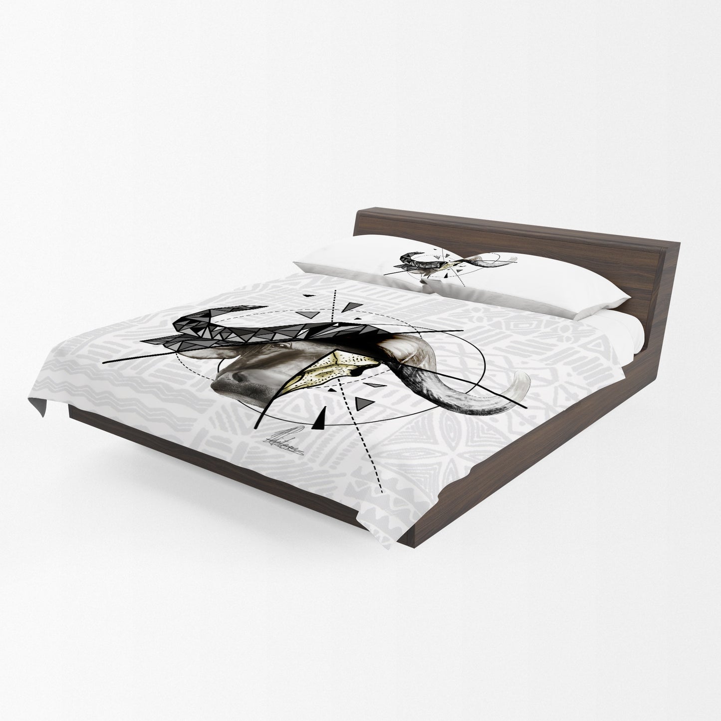 Shattered African Buffalo Duvet Cover Set By Nathan Pieterse