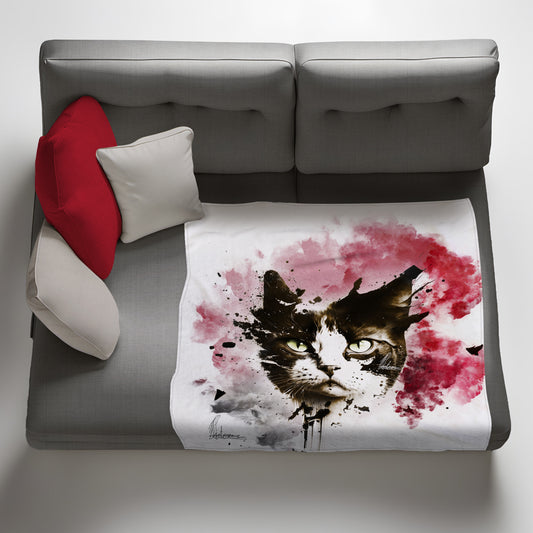 Meow Light Weight Fleece Blanket By Nathan Pieterse
