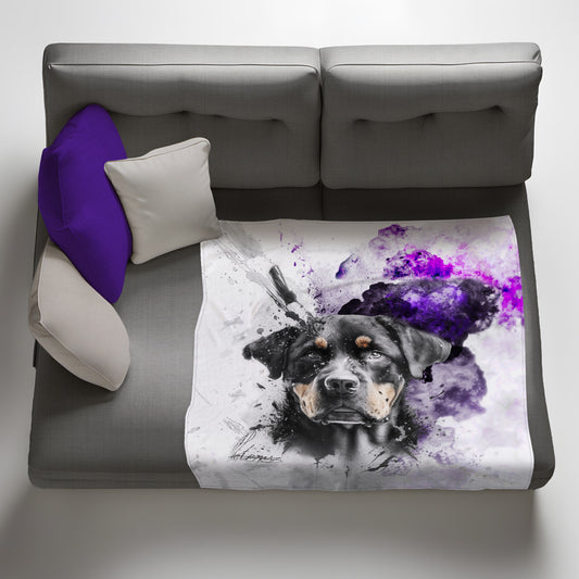 Rottweiler Light Weight Fleece Blanket By Nathan Pieterse