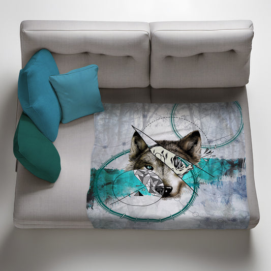 Wolf Construction Light Weight Fleece Blanket by Nathan Pieterse