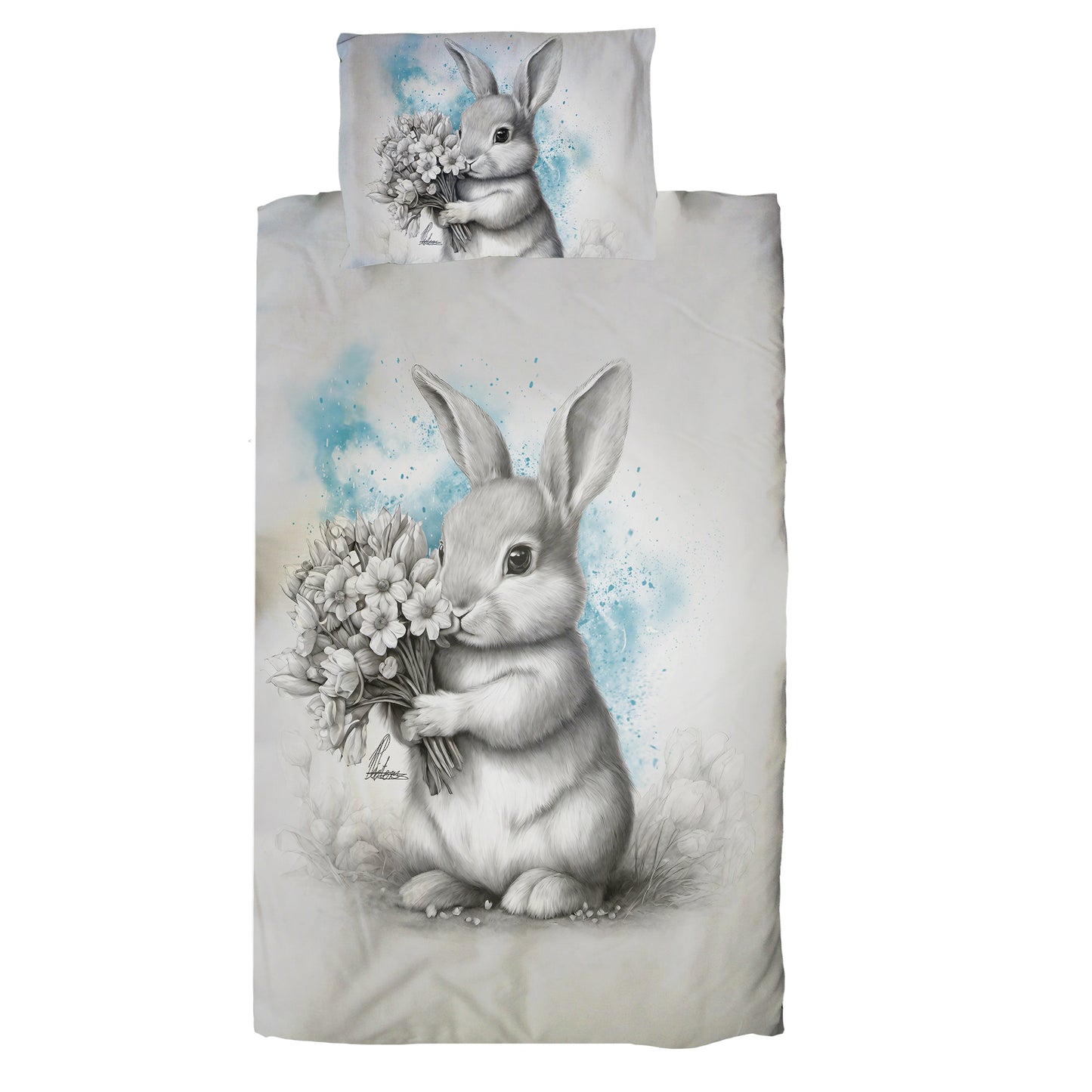 Blue Baby Bunny Cot Duvet Set By Nathan Pieterse