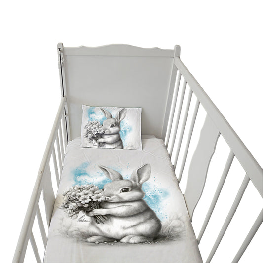 Blue Baby Bunny Cot Duvet Set By Nathan Pieterse