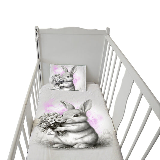 Pink Baby Bunny Cot Duvet Set By Nathan Pieterse