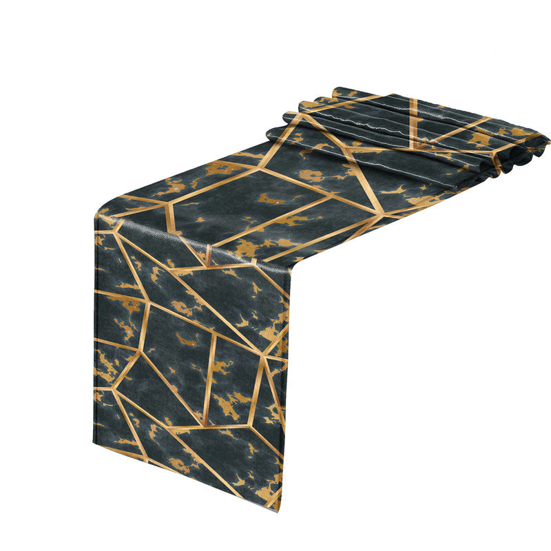 Navy Marble Abstract Table Runner