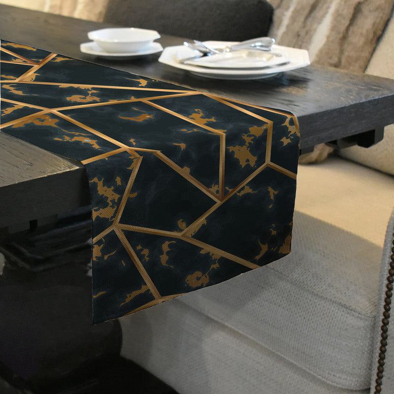 Navy Marble Abstract Table Runner