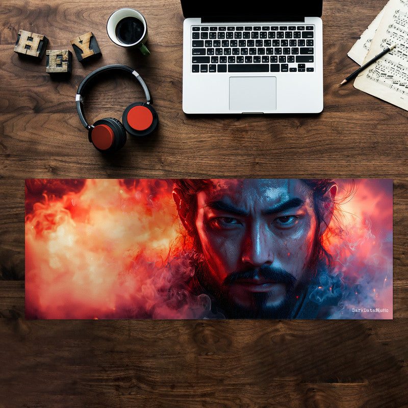 Neon Samurai Large Desk Pad by Wikus Schalkwyk