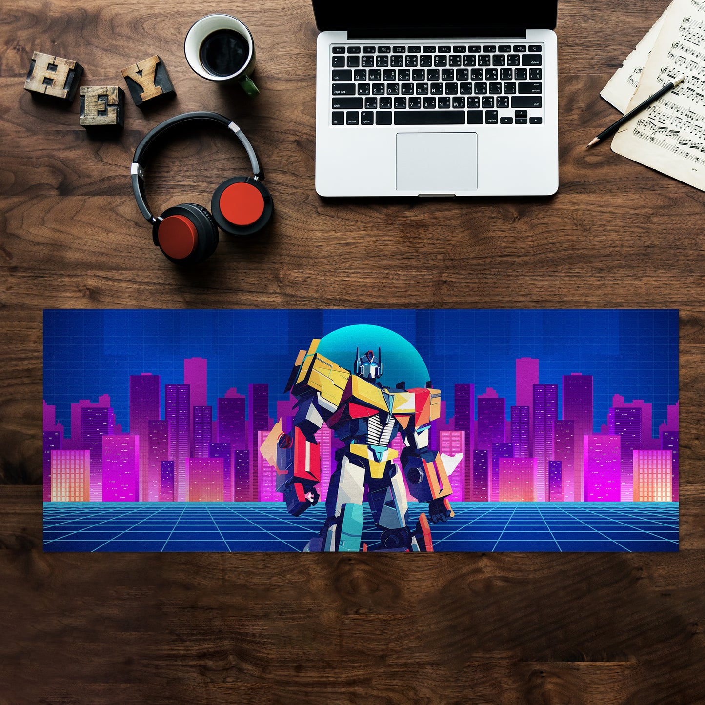 Neon Automaton Desk Pad