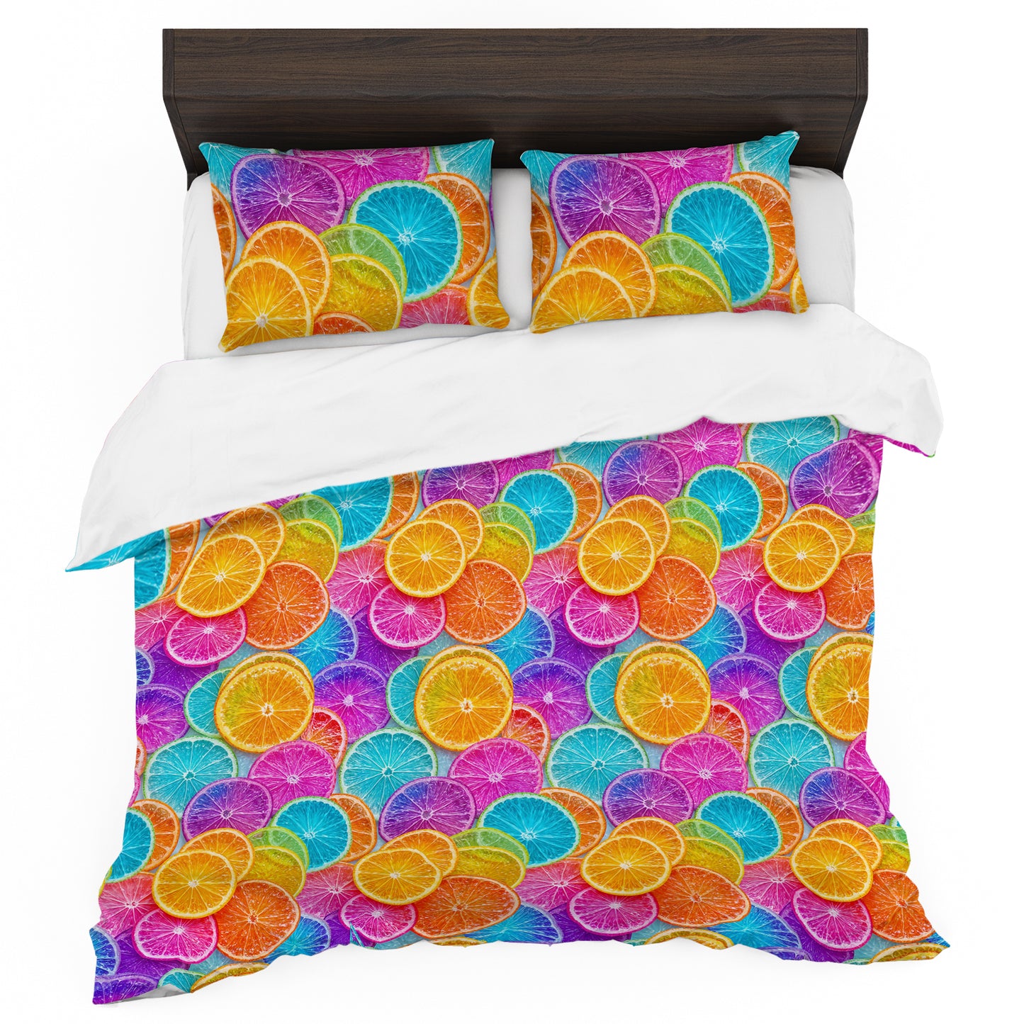 Neon Citrus Slices Duvet Cover Set