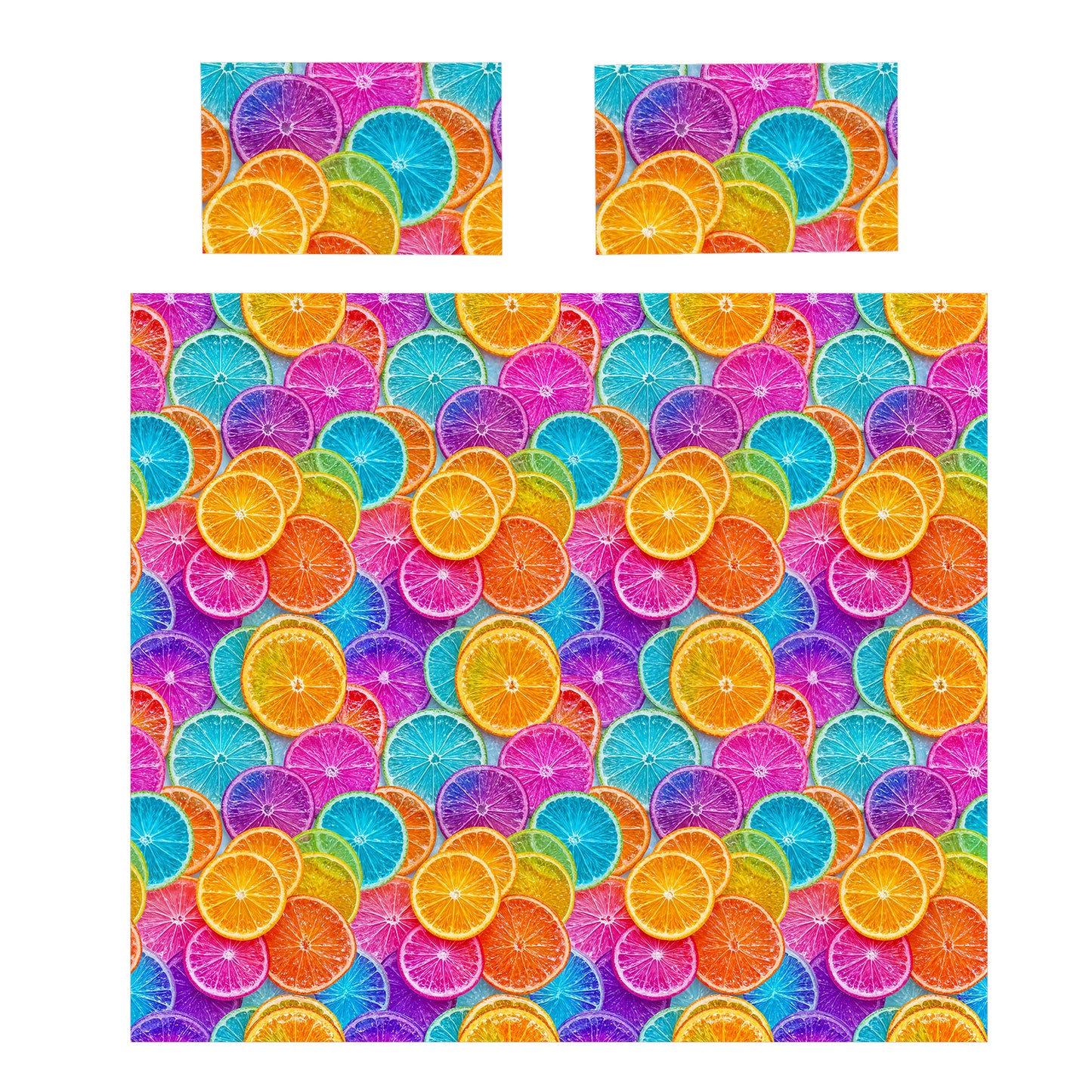 Neon Citrus Slices Duvet Cover Set
