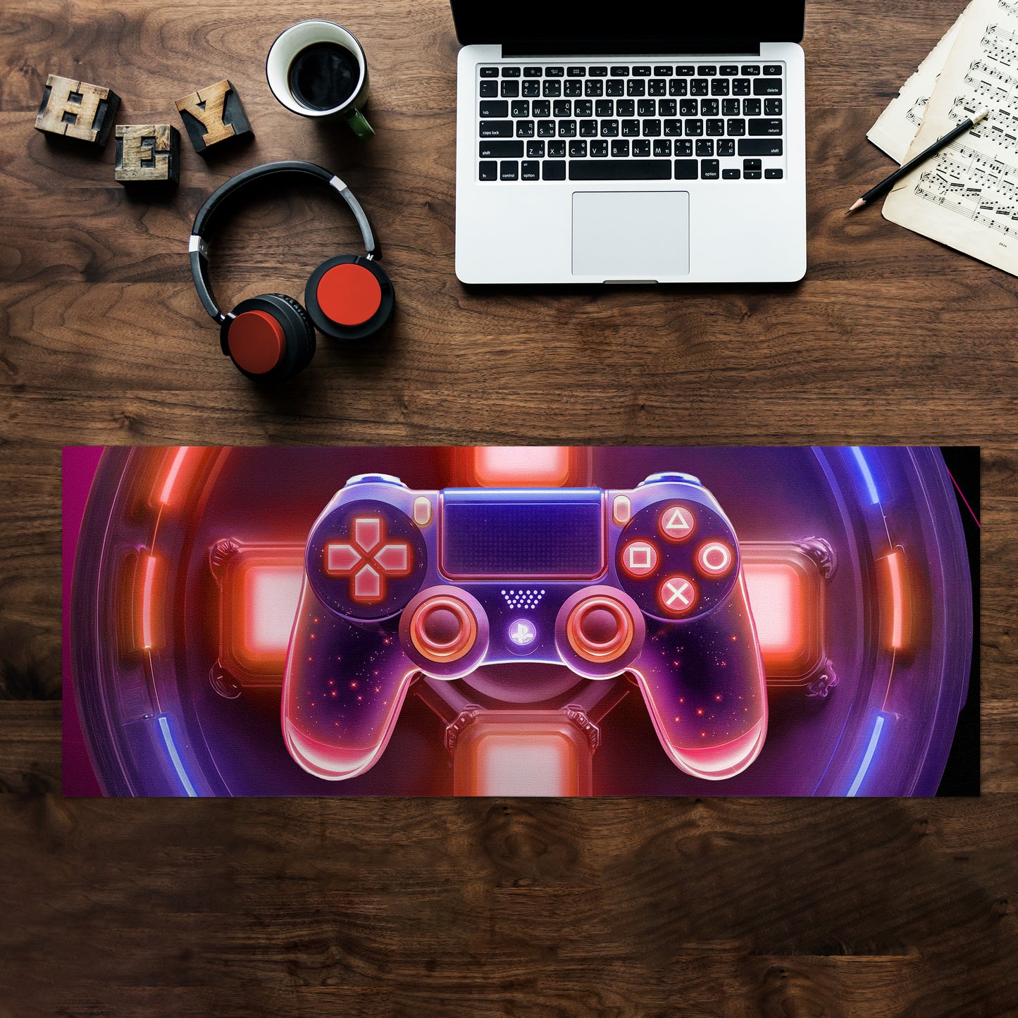 Neon Controller Desk Pad