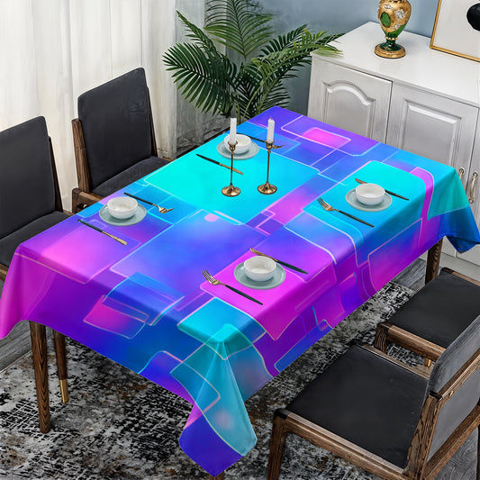 Neon Cubism Rectangle Tablecloth