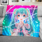 Neon Miku Light Weight Fleece Blanket